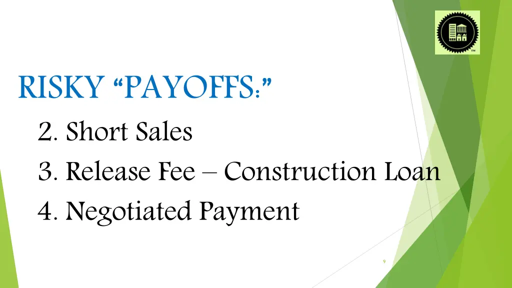 risky payoffs 2 short sales 3 release
