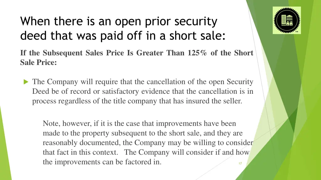 when there is an open prior security deed that 1