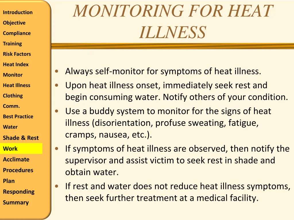 monitoring for heat illness