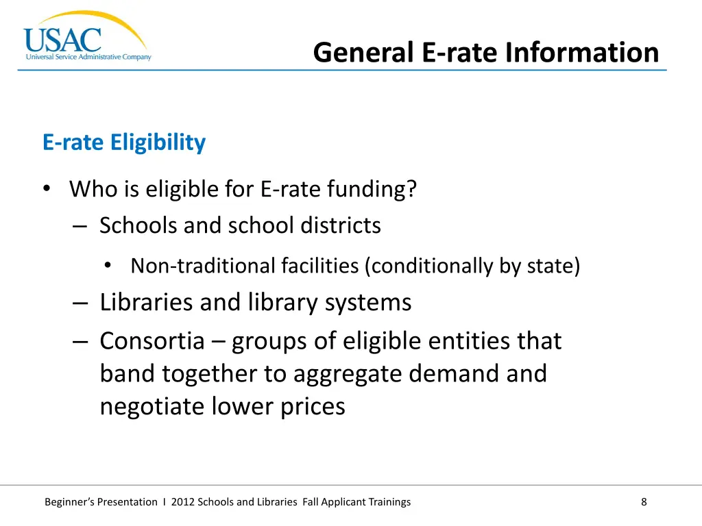 general e rate information 4