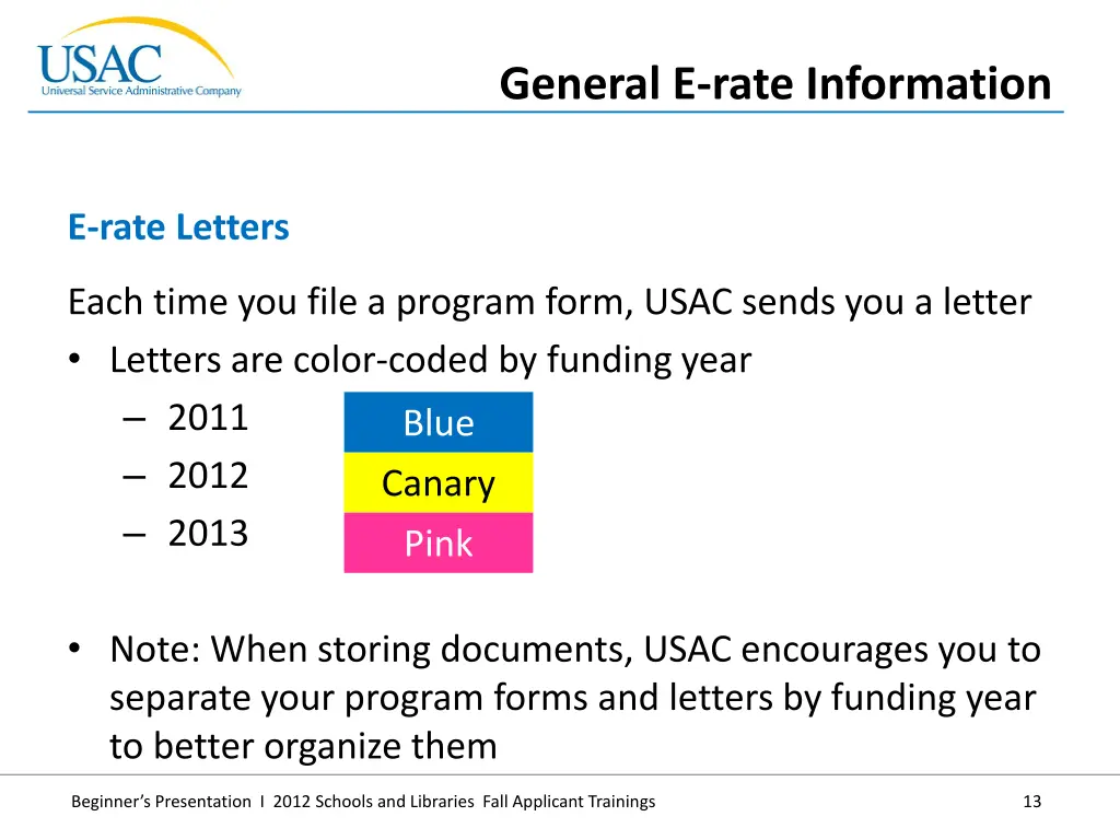 general e rate information 9