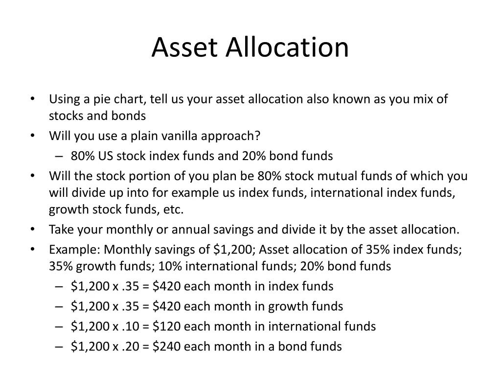 asset allocation