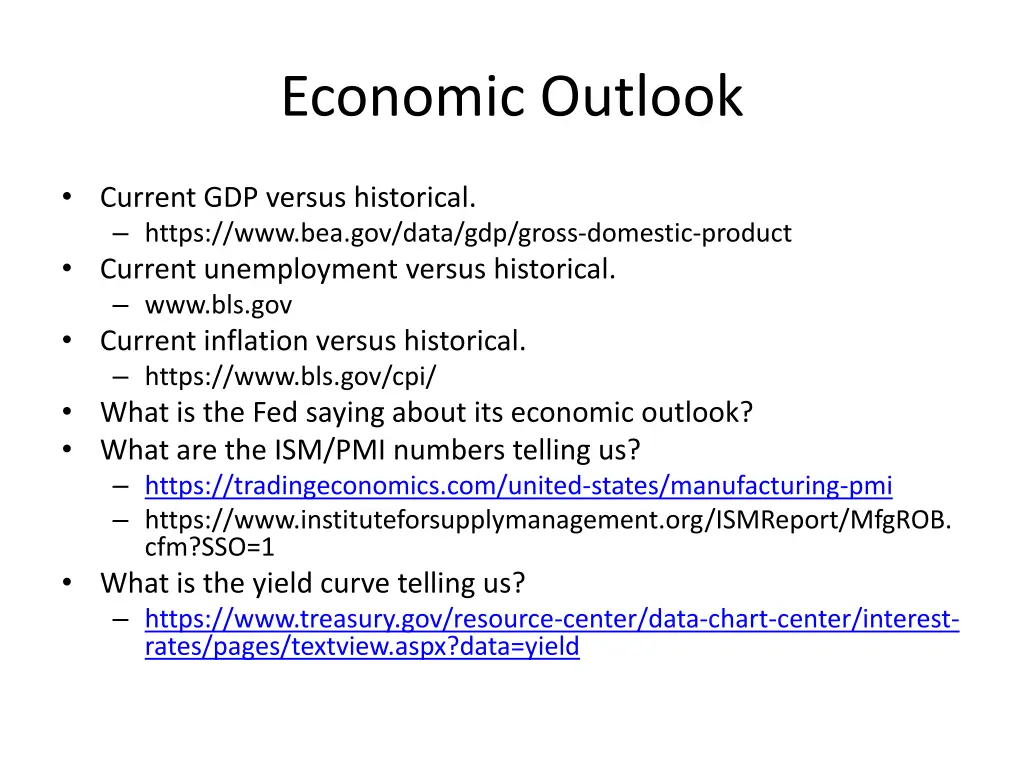 economic outlook
