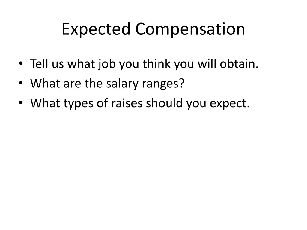 expected compensation