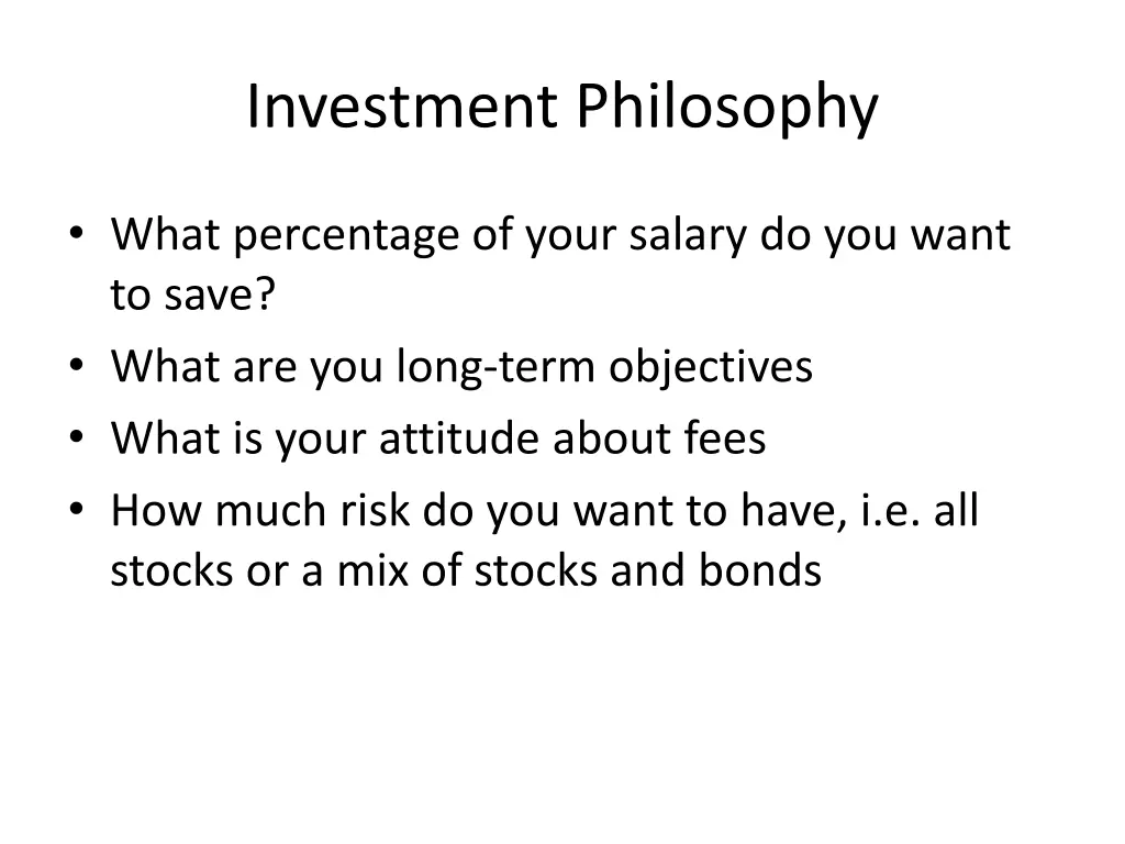 investment philosophy