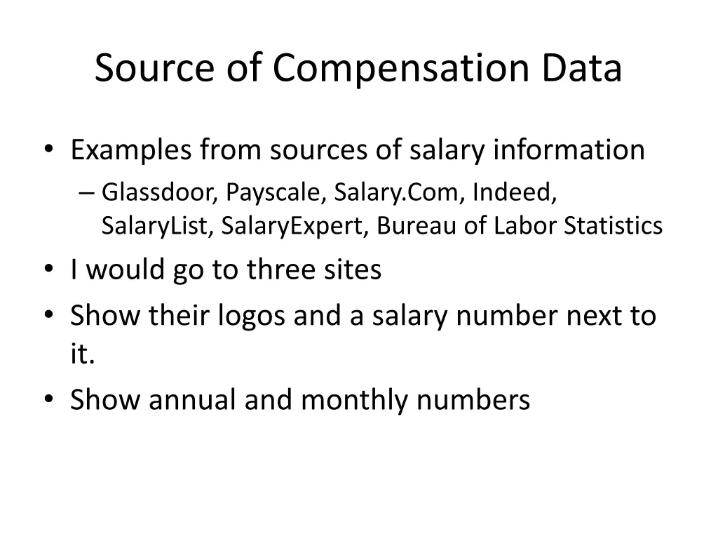 source of compensation data