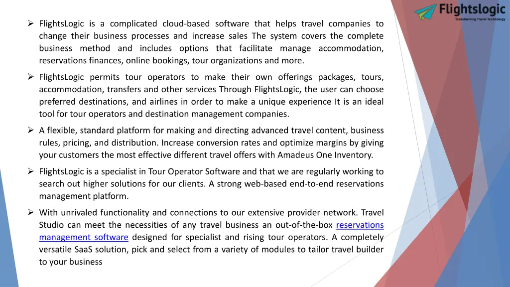 flightslogic is a complicated cloud based