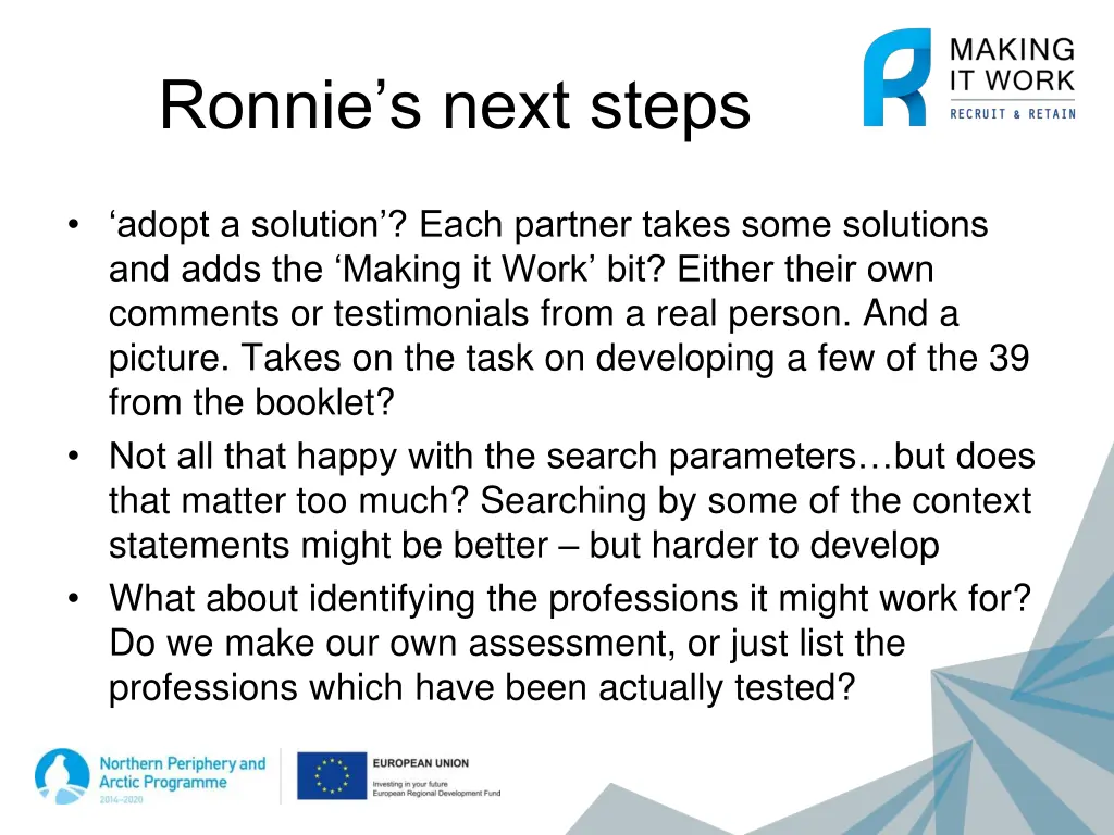 ronnie s next steps