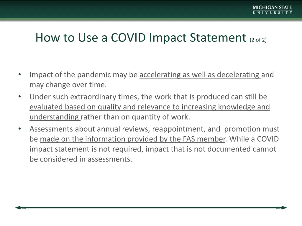 how to use a covid impact statement 2 of 2