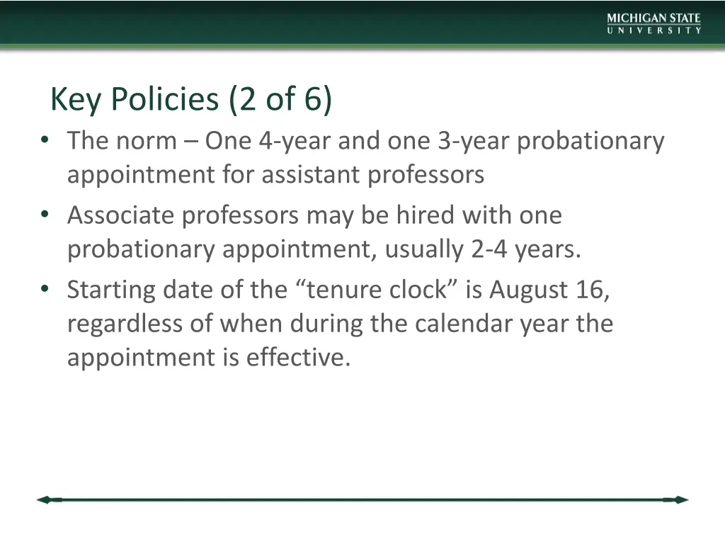 key policies 2 of 6 the norm one 4 year