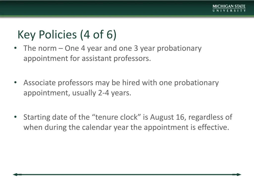 key policies 4 of 6 the norm one 4 year
