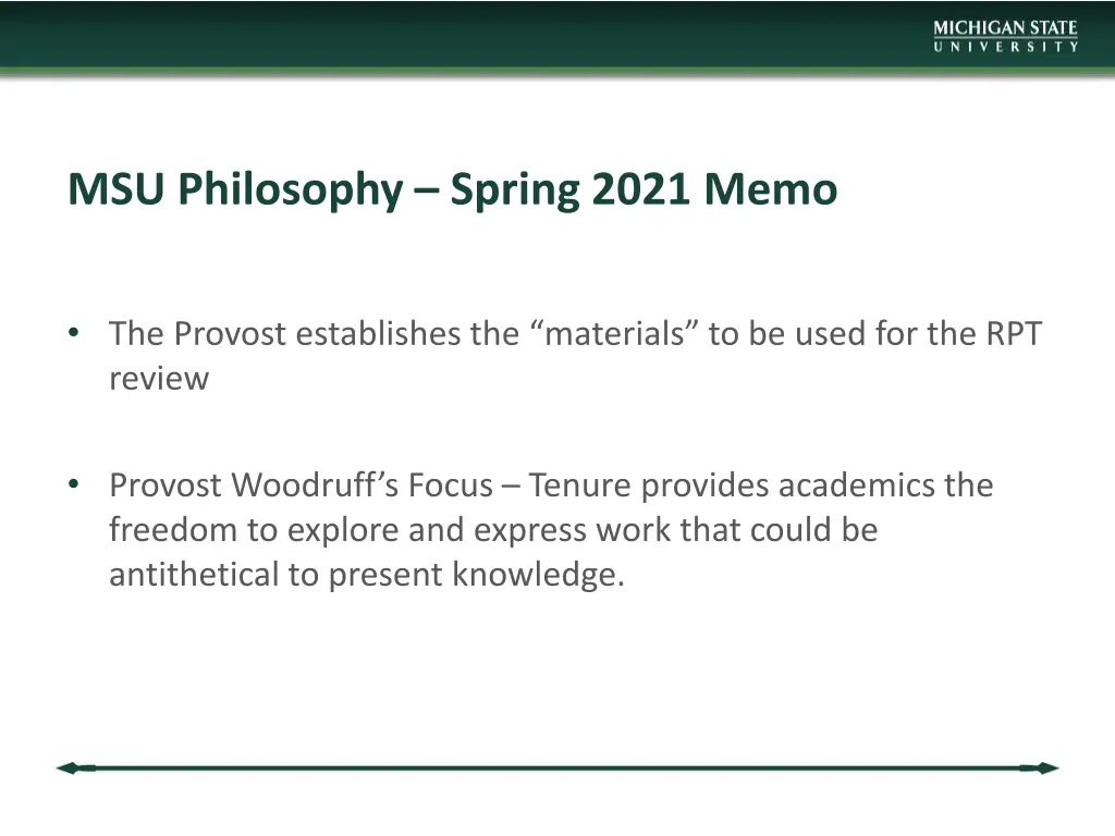 msu philosophy spring 2021 memo