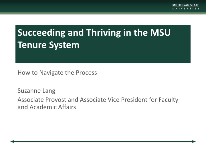 succeeding and thriving in the msu tenure system