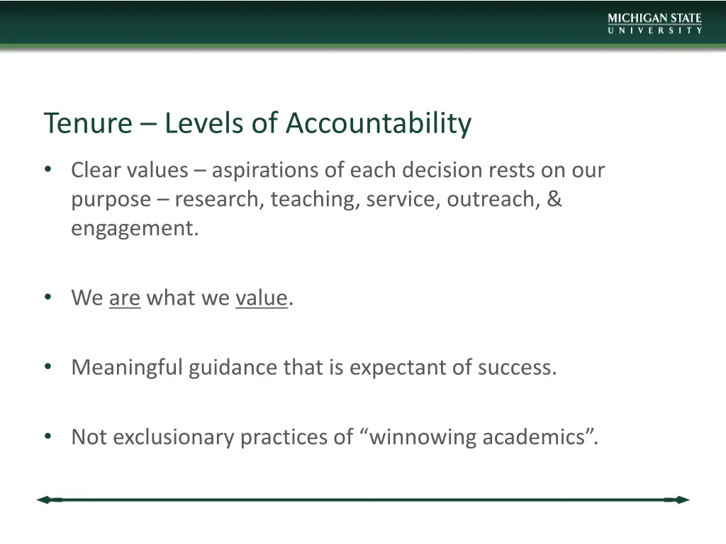 tenure levels of accountability