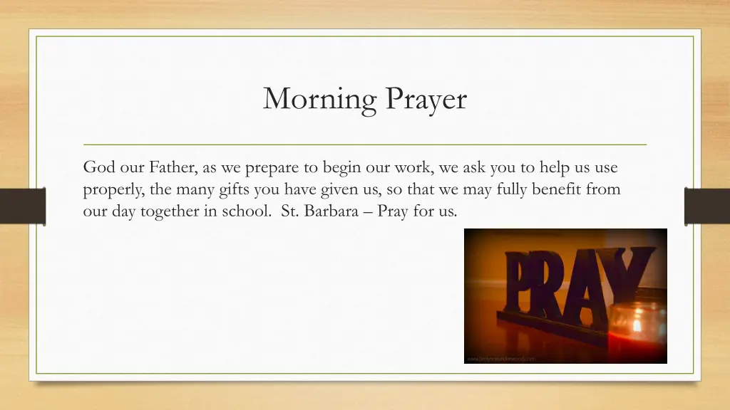 morning prayer