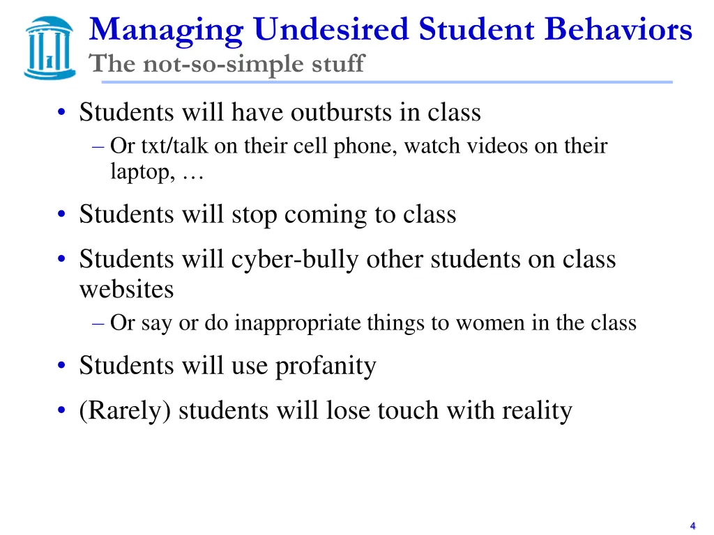 managing undesired student behaviors