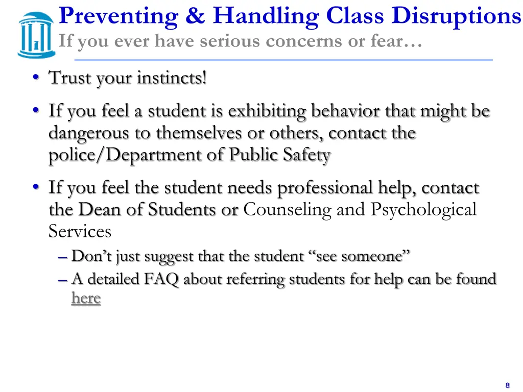 preventing handling class disruptions if you ever
