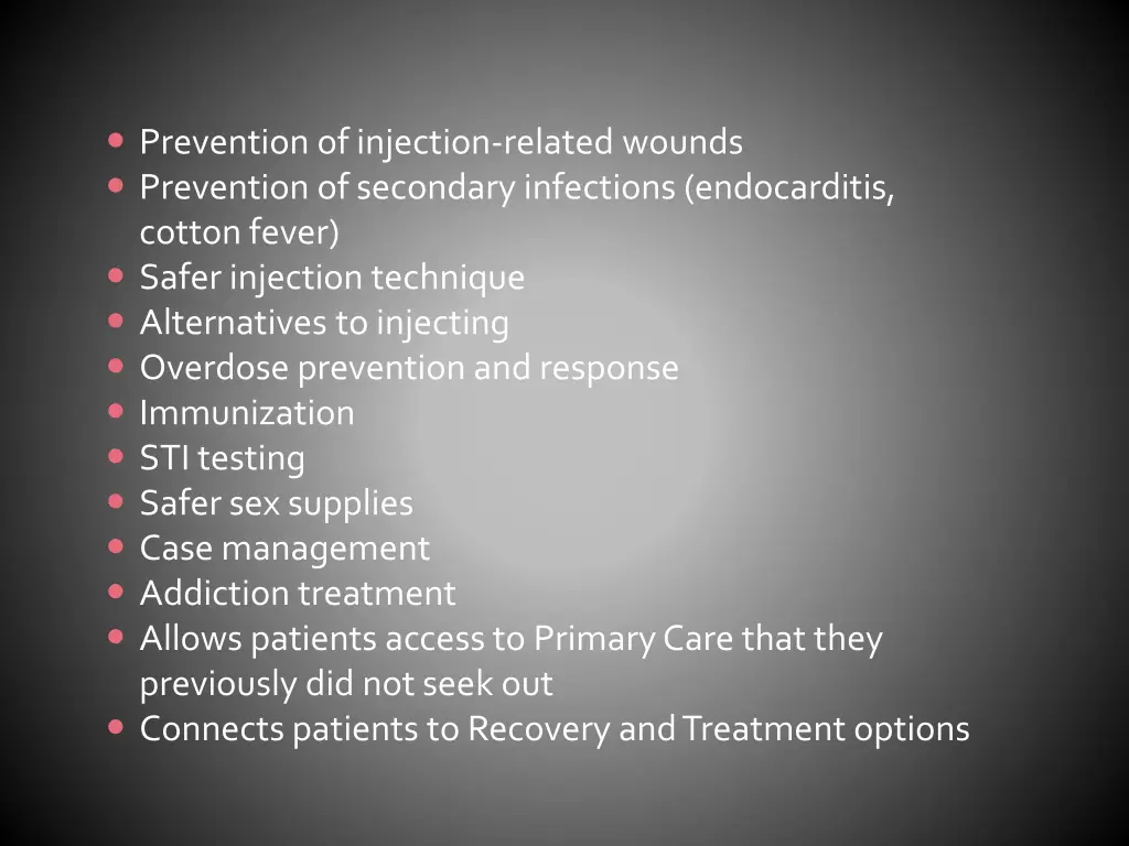 prevention of injection related wounds prevention