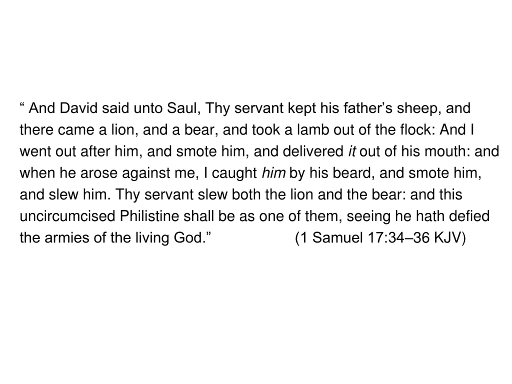 and david said unto saul thy servant kept