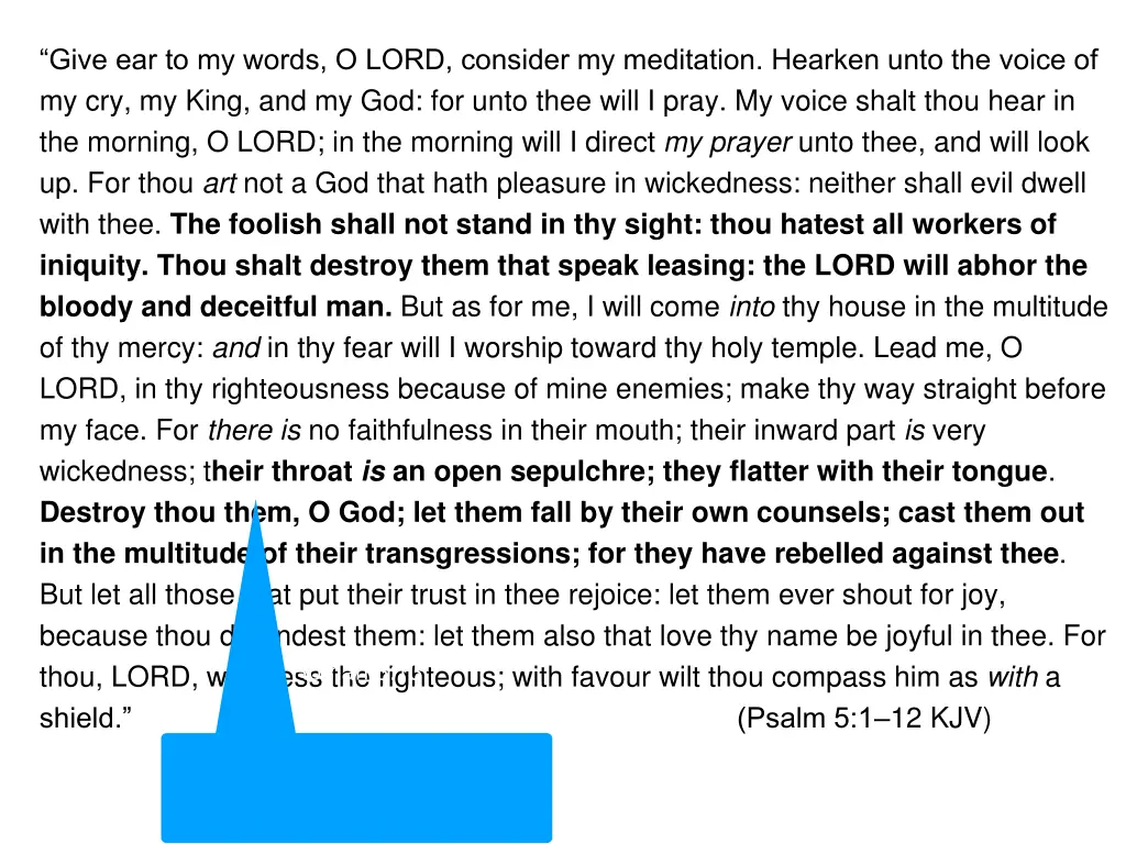 give ear to my words o lord consider