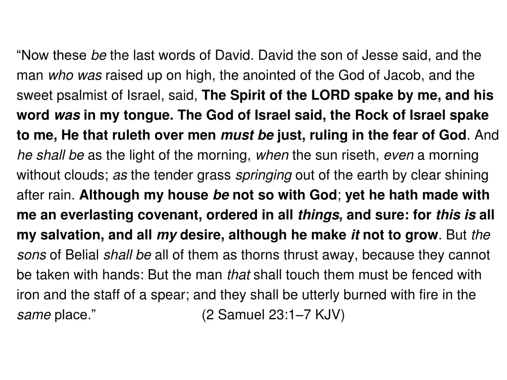 now these be the last words of david david