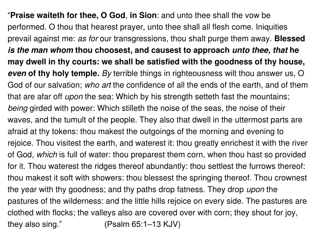 praise waiteth for thee o god in sion and unto