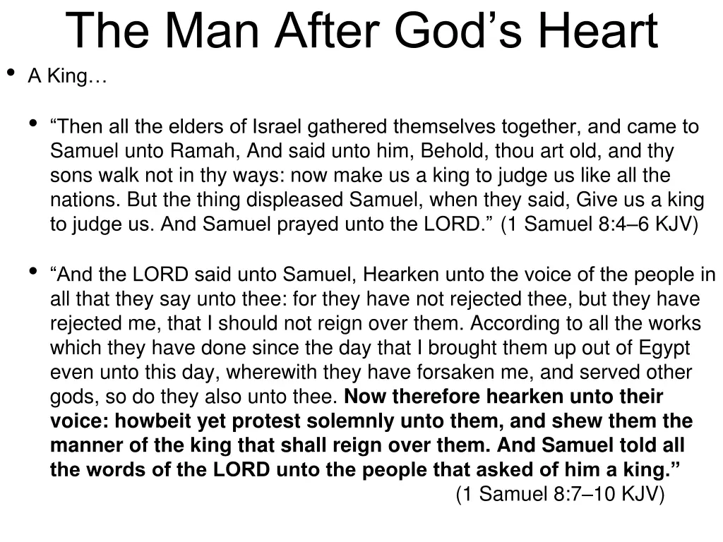 the man after god s heart a king