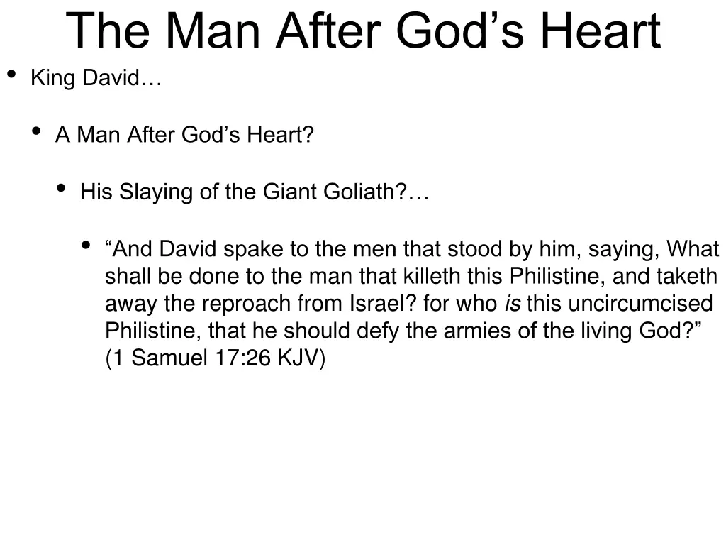 the man after god s heart king david