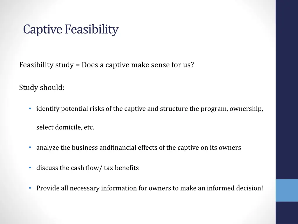 captive feasibility