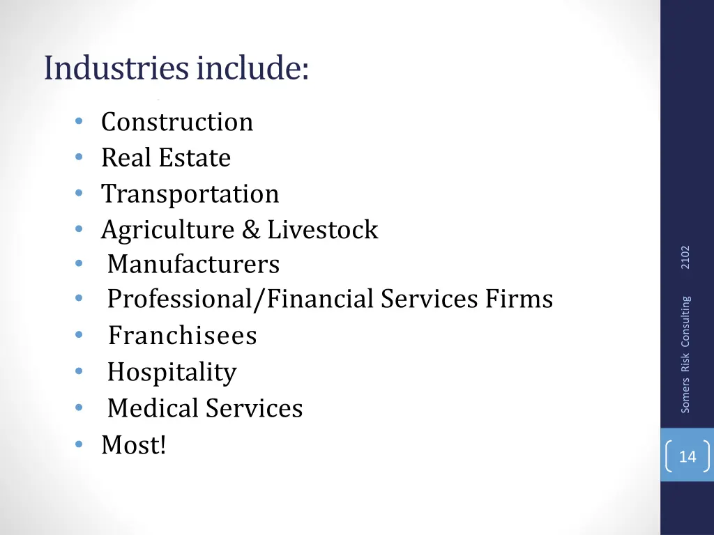 industries include