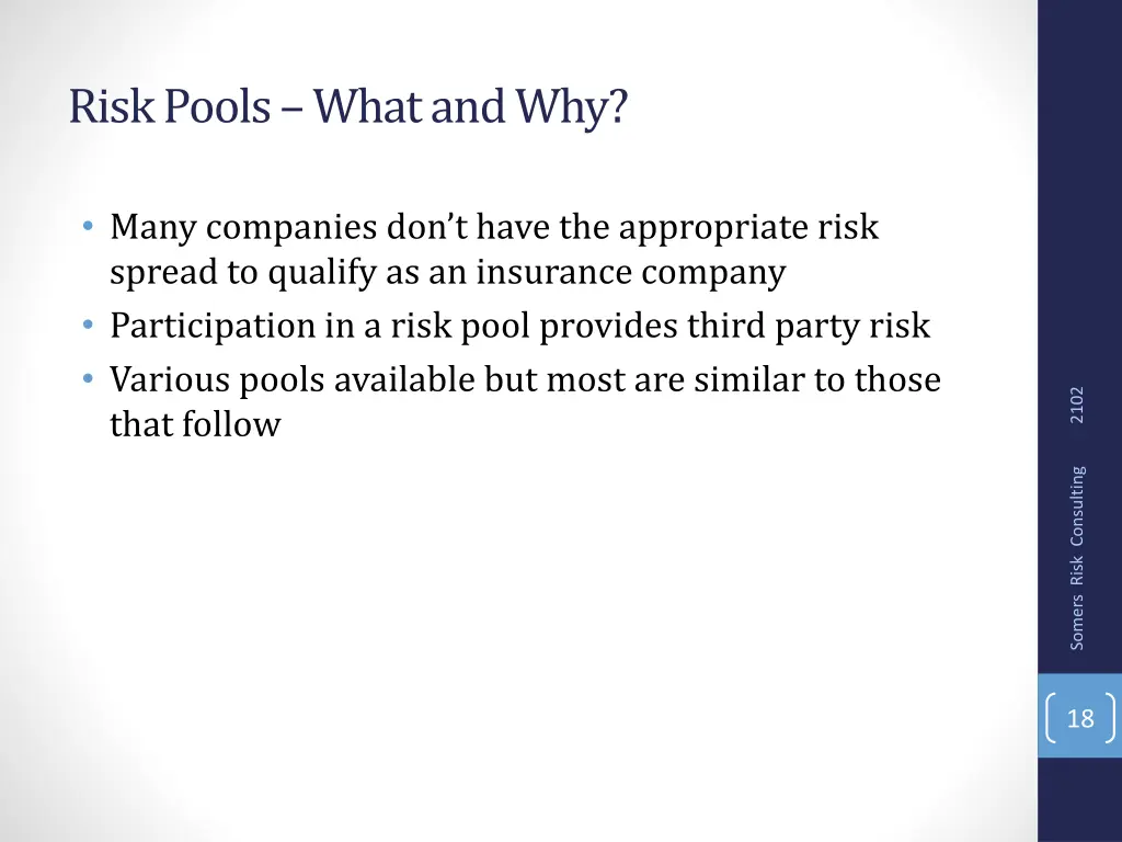 risk pools what and why