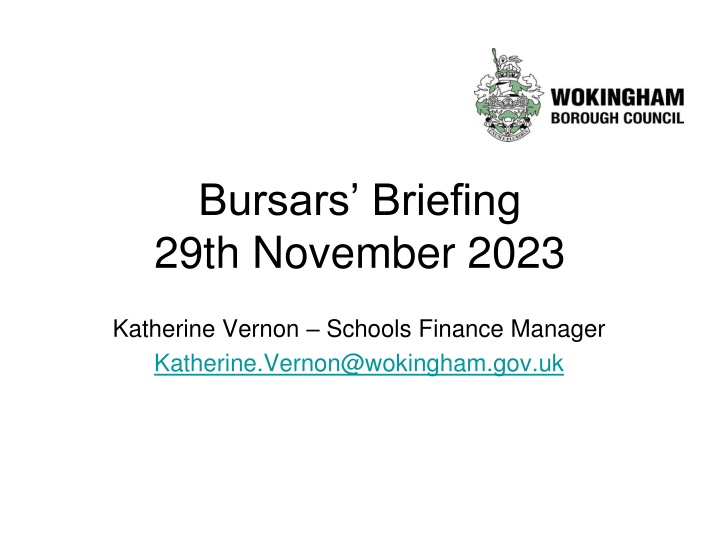 bursars briefing 29th november 2023