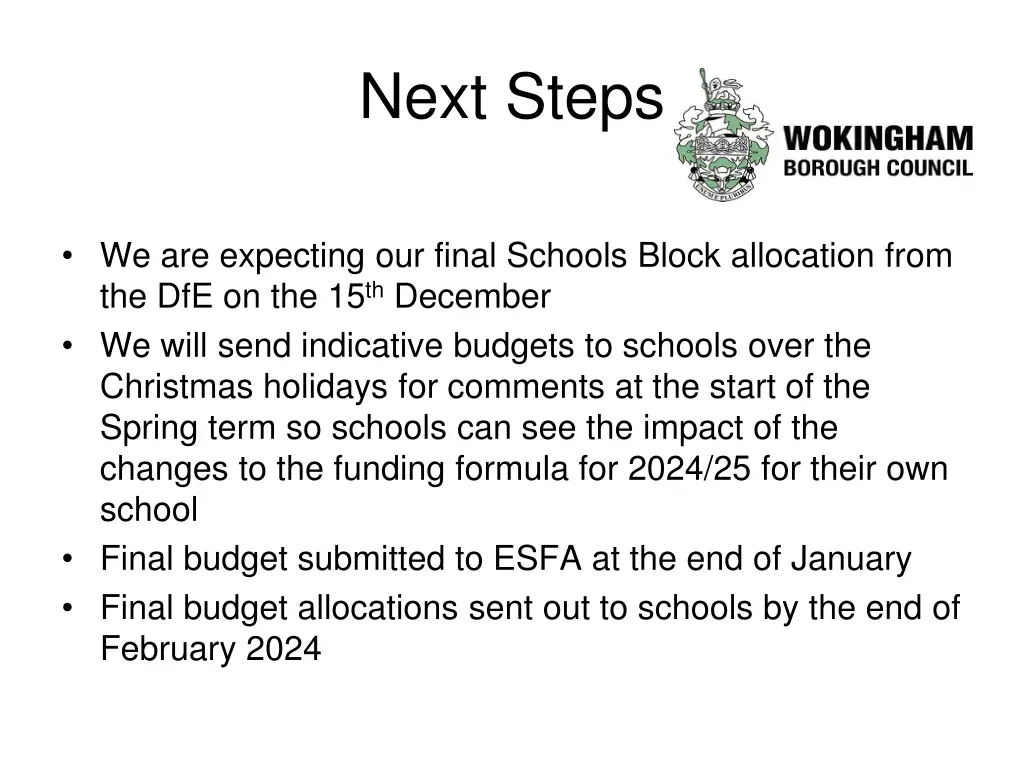 next steps