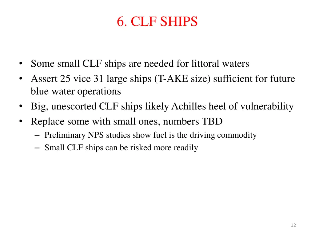 6 clf ships