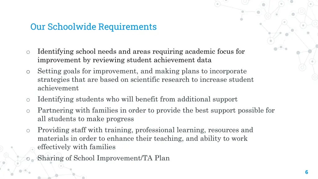 our schoolwide requirements
