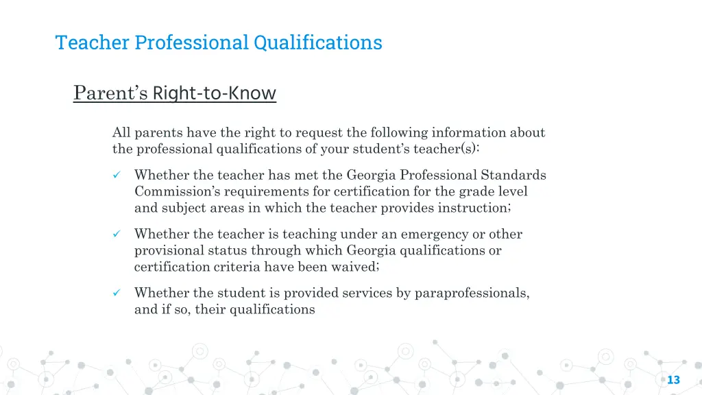 teacher professional qualifications