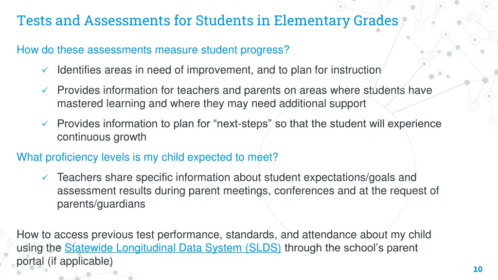 tests and assessments for students in elementary 1