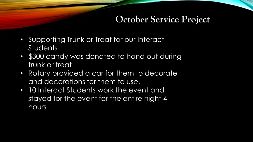 october service project