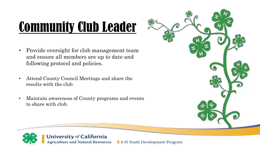 community club leader