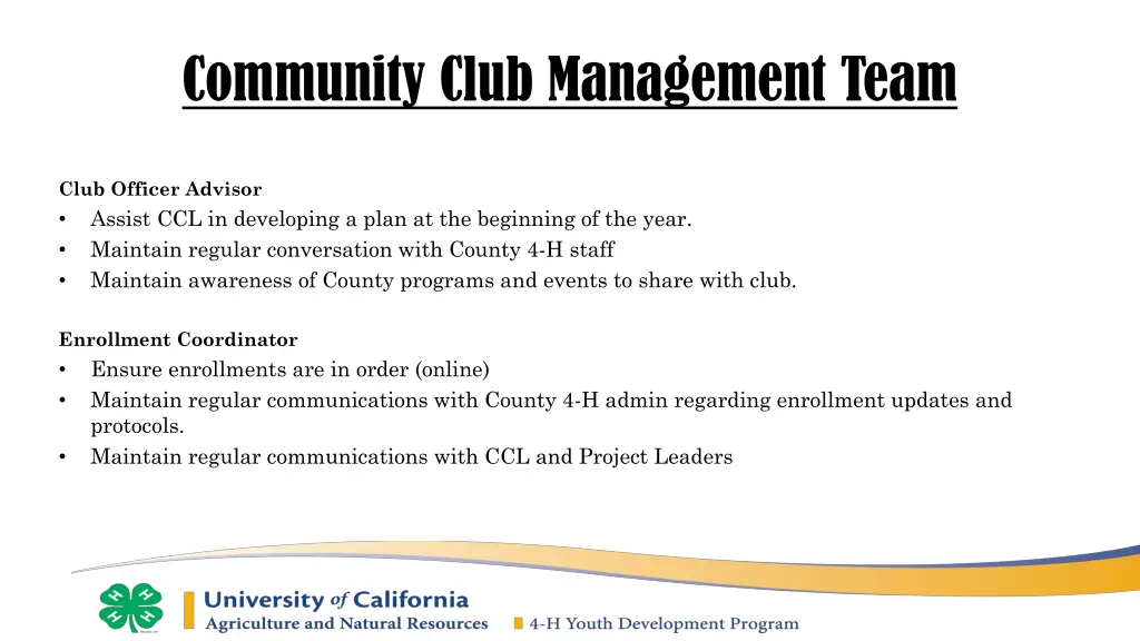 community club management team