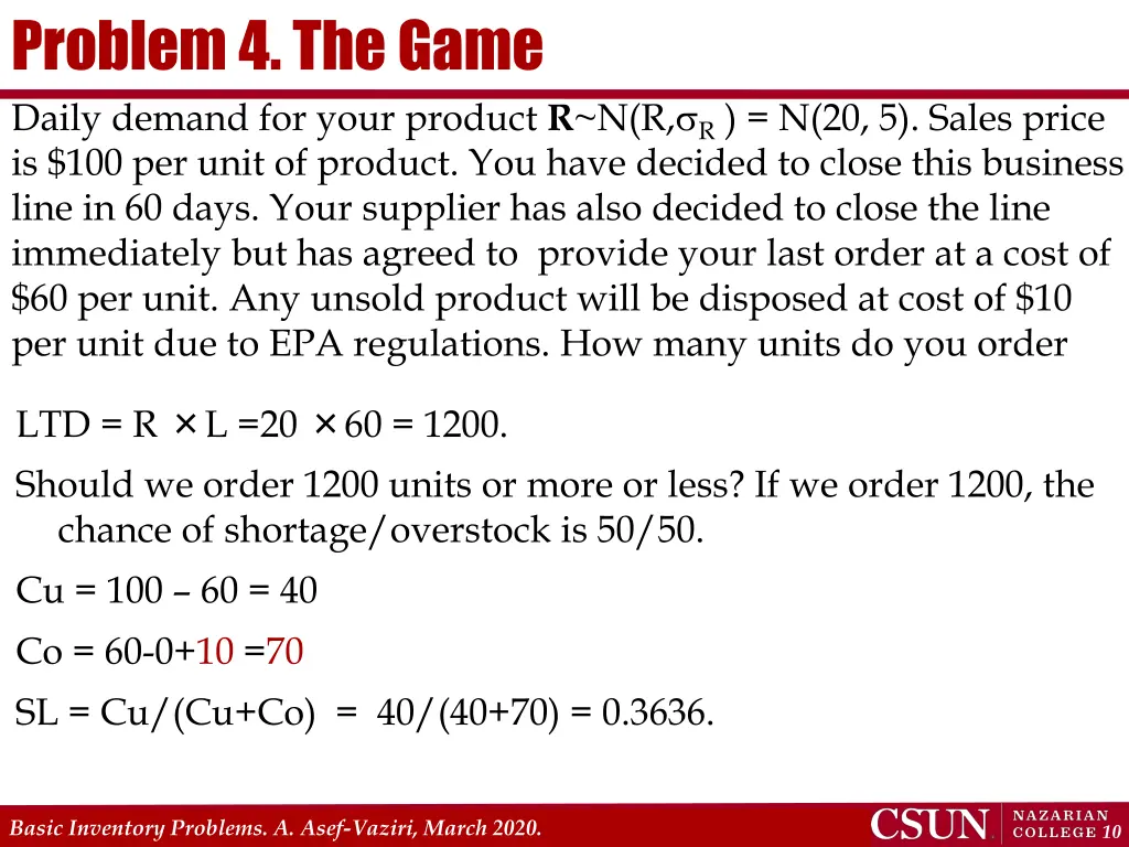 problem 4 the game