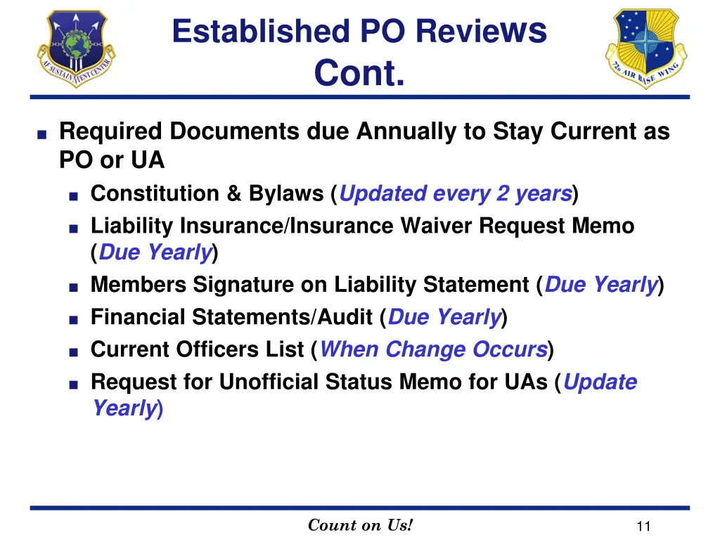 established po revie ws cont