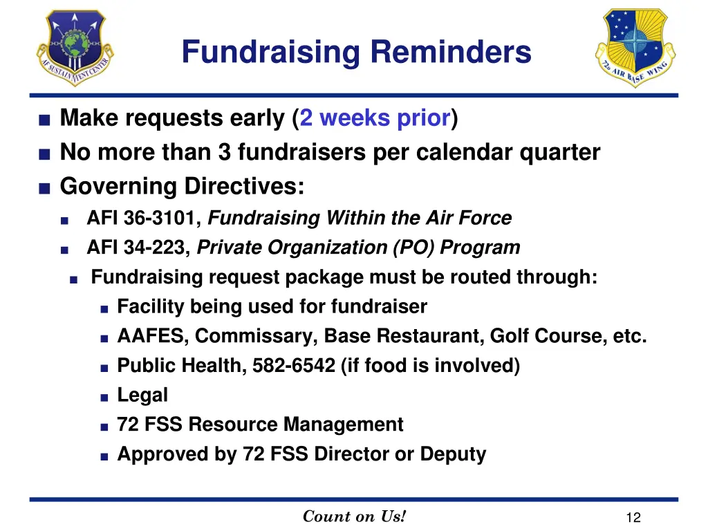 fundraising reminders