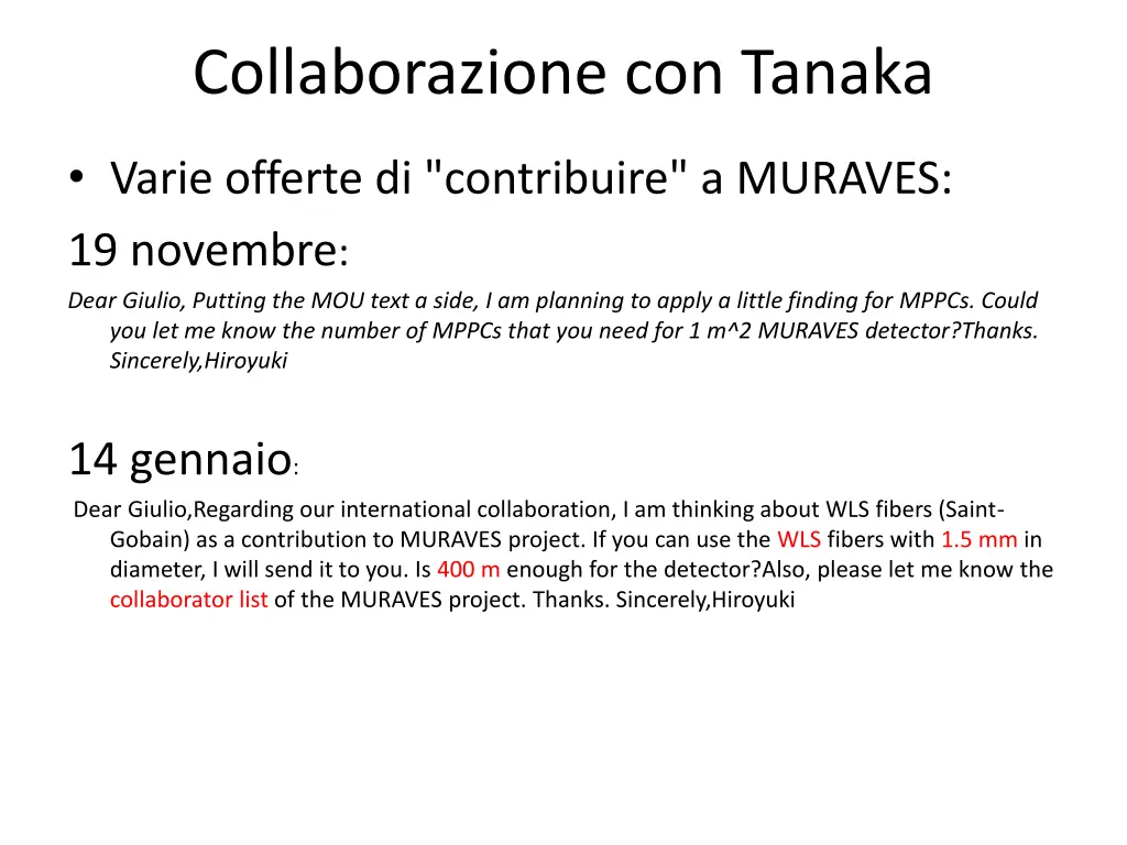 collaborazione con tanaka