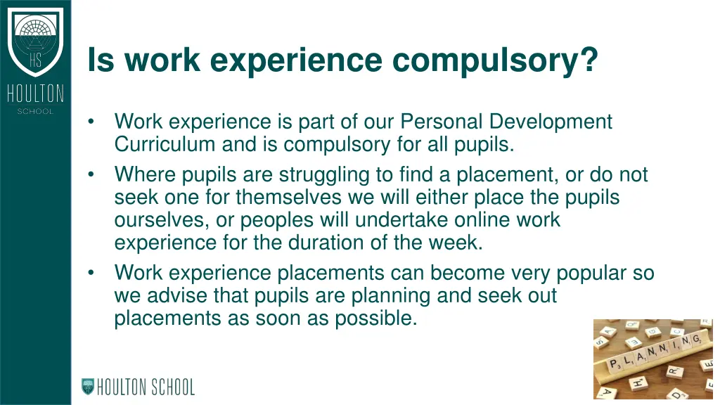 is work experience compulsory