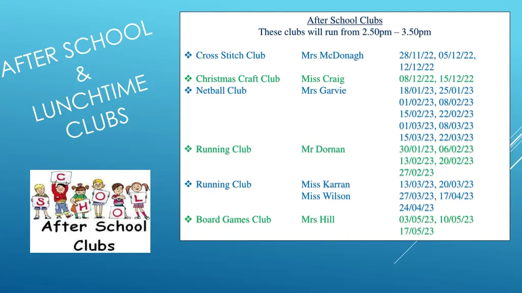 after school clubs