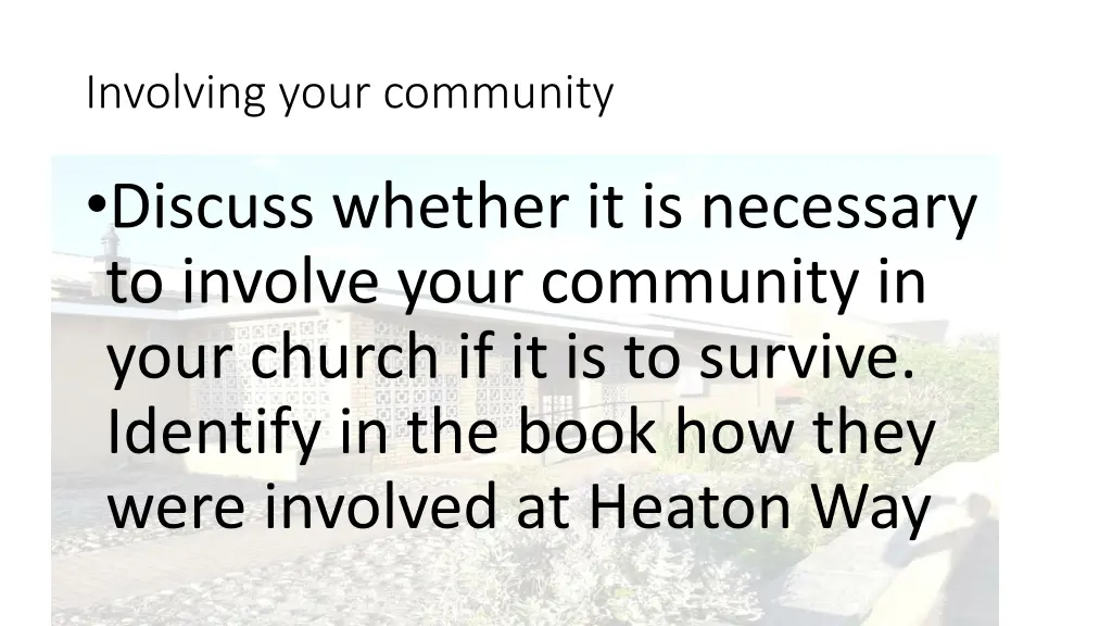 involving your community