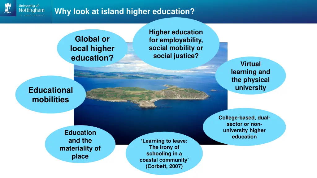why look at island higher education