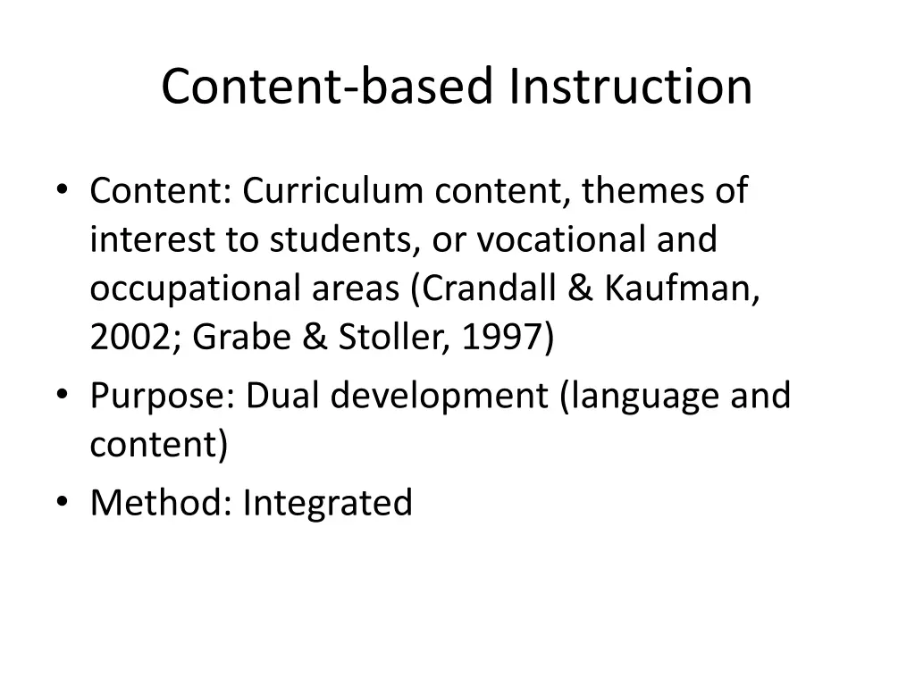content based instruction