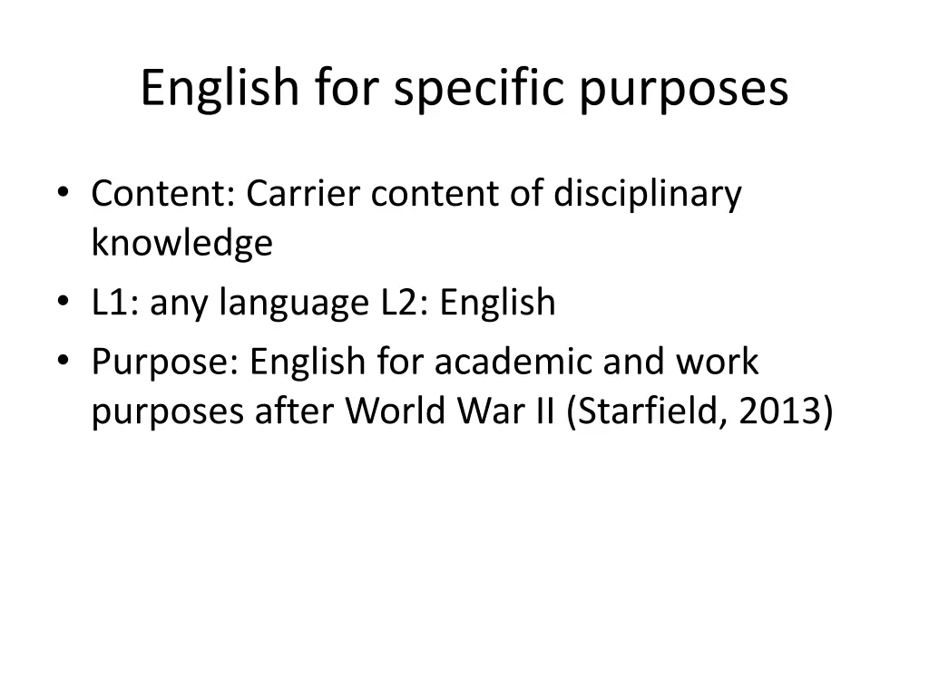 english for specific purposes